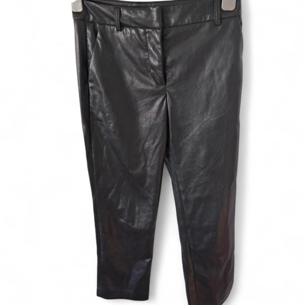 Velvet- Black‎ Vegan leather full length pants - size 2